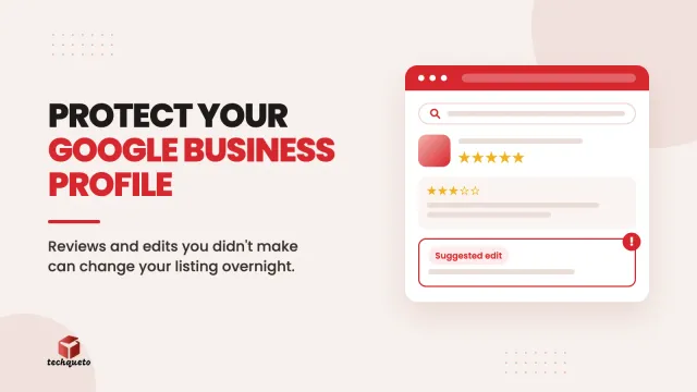 Google Business Profile listing with reviews and a flagged suggested edit