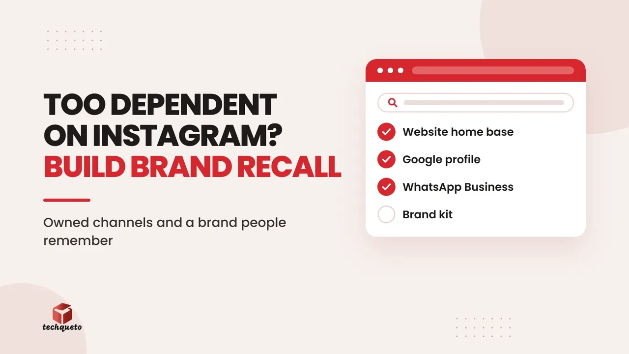Cover for a guide on reducing dependence on Instagram, with a checklist of owned channels