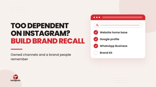 Cover for a guide on reducing dependence on Instagram, with a checklist of owned channels