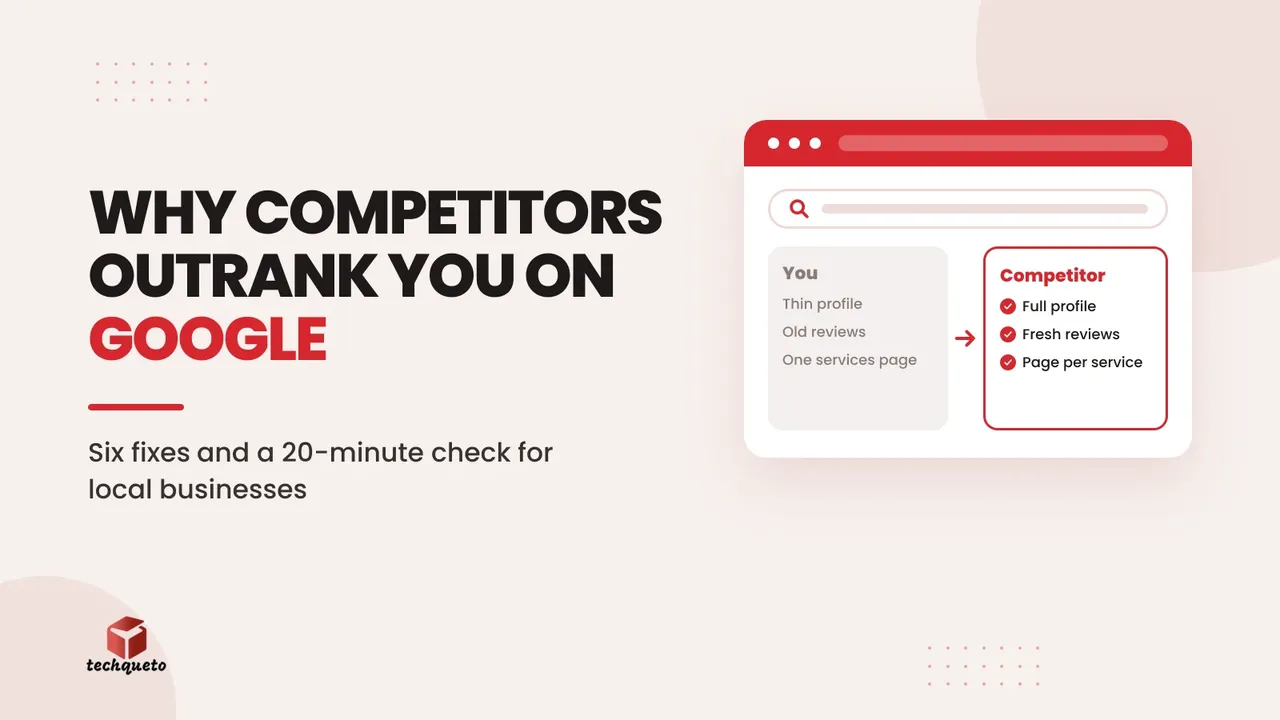 Cover for a local SEO guide comparing your business with a competitor that ranks higher on Google